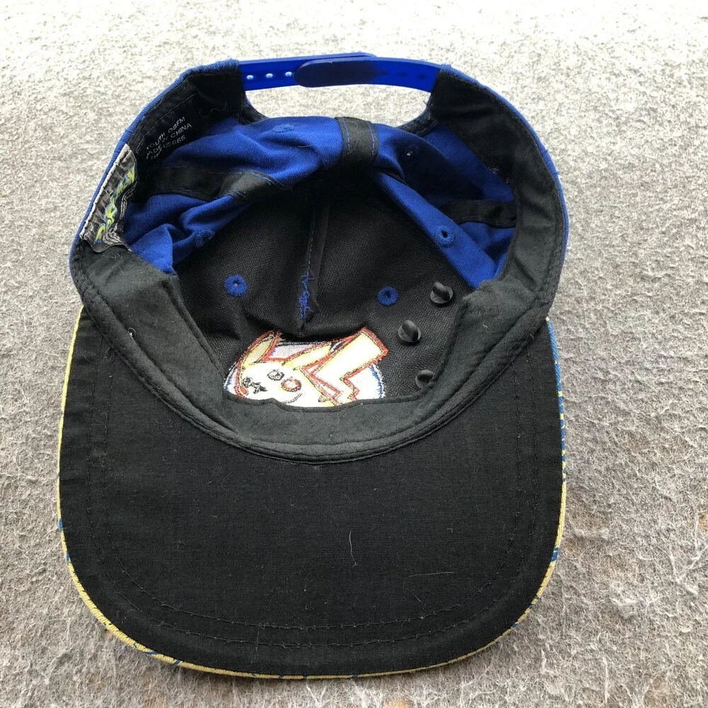 Pokemon Hat Cap Snap Back Boys Adjustable One Size Blue Pikachu Lightning Youth